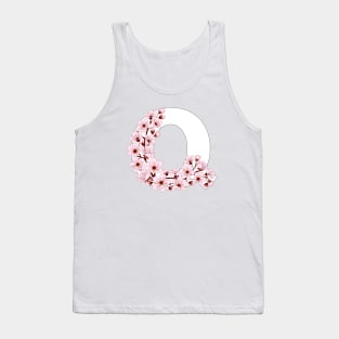 Colorful capital letter Q patterned with sakura twig Tank Top